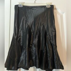 The Limited Black satin ruffled Skirt